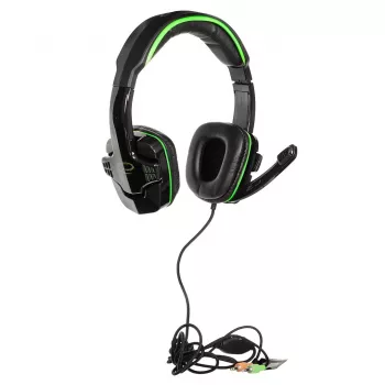 Esperanza EGH310G Gaming Headset ar Boom Mikrofonu, Vadu, 3.5mm Jack, Melns un Zaļš
