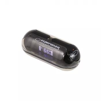 Esperanza EH239K True Wireless Stereo Bluetooth In-Ear austiņas ar uzlādes futrāli, skārienvadību un iebūvētu mikrofonu, melnas