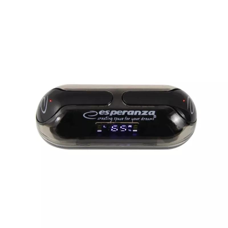 Esperanza EH239K True Wireless Stereo Bluetooth In-Ear austiņas ar uzlādes futrāli, skārienvadību un iebūvētu mikrofonu, melnas