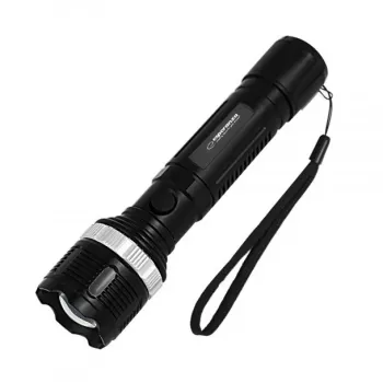 Esperanza Epione L Black Hand Flashlight LED, 80 lm, 100 m Beam, Aluminum, Splash-proof