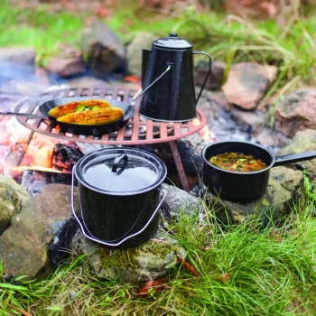 Esschert Design FF215 Camping Cookware Set Black 7 Pieces
