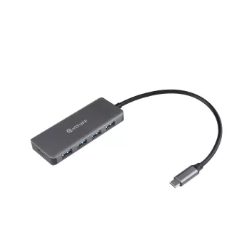 ESTUFF ES623007 USB-C lādētājs 165W GaN 4 porti Power Delivery Space Gray