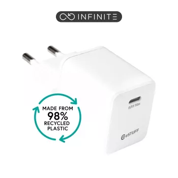 ESTUFF INFINITE (GRS) 20W USB-C PD lādētājs - balts