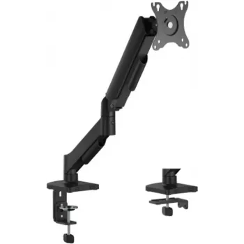 eSTUFF Single Gas Spring Monitor Mount GLB227011 - galda stiprinājums ar skavu un caurumu, 17-32 collas, 2-9kg, VESA 75/100, melns