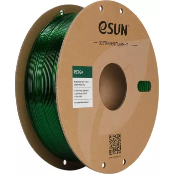 ESUN PETG+ 1.75mm caurspīdīgi zaļš 1kg papīra spolē 3D printera filamentas PETG+175T-G1P1