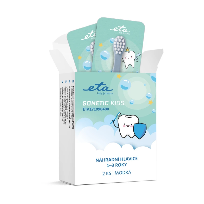 ETA Replacement Brush Heads Sonetic Kids 171090400 2-Pack Blue