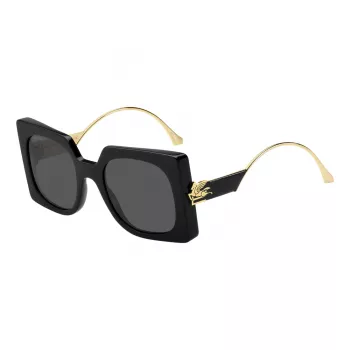 ETRO sieviešu saulesbrilles ETRO0026S807 melnā krāsā ar pelēkām lēcām – Butterfly rāmis 54/23/140
