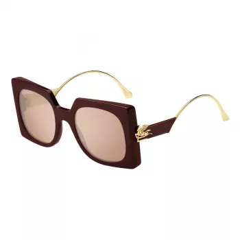 ETRO sieviešu saulesbrilles ETRO0026SLHF - melns acetāta kvadrātveida rāmis ar pelēkām lēcām (54/23/140 mm)