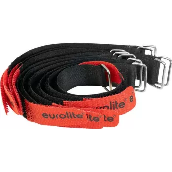 EUROLITE AR-20 Kibioji juosta Kabeļu Saites 20x180mm Melna/Sarkana 10 Gabalu Komplekts