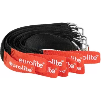 EUROLITE AW-20 Kibiojo juostos kabelių raiščiai 20x180mm juodi/raudoni, 10 vnt. paketas