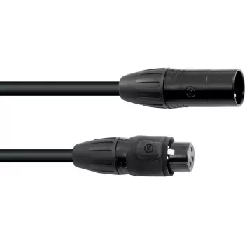 EUROLITE DMX kabelis SEC-1 IP65 3-pin 5m melns – ūdensizturīgs lietošanai ārpus telpām