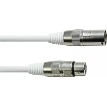 EUROLITE DMX kabelis XLR 3-pin 1m balts – izturīgs vadības kabelis skatuves apgaismojumam