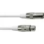 EUROLITE DMX kabelis XLR 3-pin 1m balts – izturīgs vadības kabelis skatuves apgaismojumam