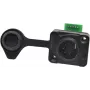 EUROLITE IP XLR komplekts 5 kontaktu vīrišķais/sieviešķais savienotājs, IP65, cinkota metāla korpuss, lodējami kontakti, melns 30208439
