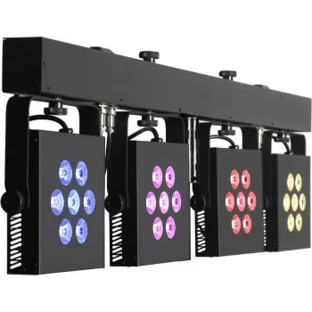 EUROLITE LED KLS-3002 MK2 kompaktais gaismas komplekts AIR ar 4x RGBWA/UV prožektoriem, DMX bezvadu