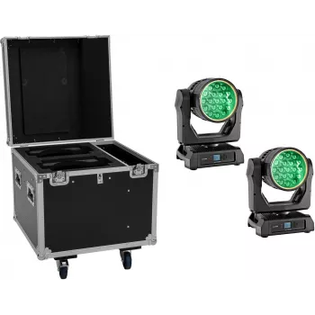 EUROLITE komplekts 2x LED IP TMH-W285 Hypno kustīgo galvu mazgātājs IP65 + transporta koferis ar riteņiem