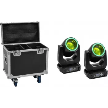 EUROLITE komplekts 2x LED TMH-B120 Hypno kustīgas galvas stars + koferis ar riteņiem