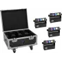 EUROLITE komplekts 4x AKKU MBT-3 Spot MK2 LED augšupvērstie prožektori + Flightcase ar riteņiem un uzlādes funkciju