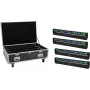 EUROLITE komplekts 4x LED BAR-8 SWING QCL gaismas joslas ar flightcase un riteņiem