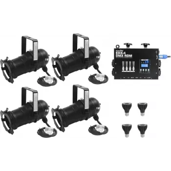 EUROLITE komplekts 4x PAR-20 Spot sw dim2warm + EDX-4 DMX RDM LED-Dimmerpack (20000695)