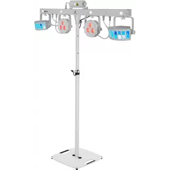 EUROLITE komplekts LED KLS Laser Bar FX gaismu komplekts balts + BPS-2 skaļruņu statīvs balts 20000920