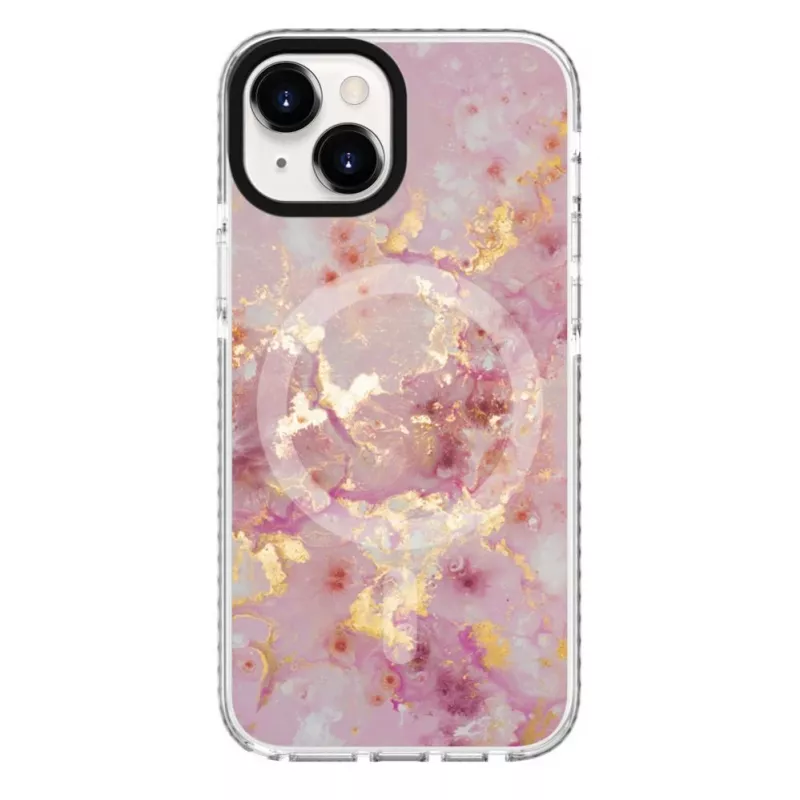 Evelatus Apple iPhone 15 PC+TPU apvalks ar MagSafe - Marmora rozā