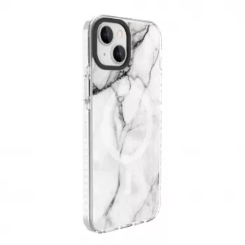 Evelatus Apple iPhone 15 Plus PC+TPU apvalks ar MagSafe - Custom Marble White