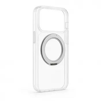 Evelatus Apple iPhone 17 Pro hibrīda maciņš ar MagSafe PC+TPU 360° metāla statīvu, caurspīdīgs