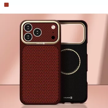 Evelatus Apple iPhone 18 Pro Max Carbon Premium Edition MagSafe maciņš Burgundy