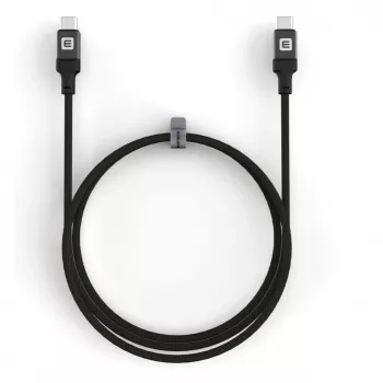 Evelatus Coiled USB-C to USB-C kabelis 1,2 m 60 W PD pīts melns