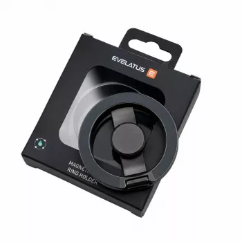 Evelatus Magnetic Phone Metal Ring Turētājs Melns