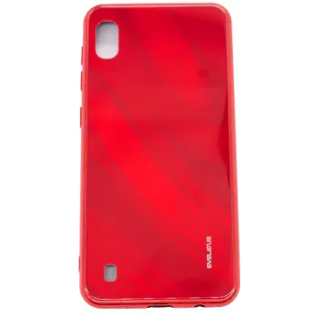 Evelatus Samsung Galaxy A10 Water Ripple Full Color Electroplating Tempered Glass Case Red