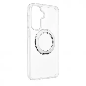 Evelatus Samsung Galaxy A17 4G / A17 5G hibrīda maciņš ar MagSafe PC+TPU 360° metāla statīvu, caurspīdīgs