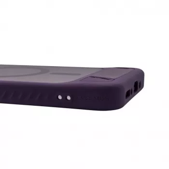 Evelatus Samsung Galaxy A17 4G / A17 5G gumijots MacSafe ar statīvu maciņš, purpura