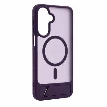Evelatus Samsung Galaxy A17 4G / A17 5G gumijots MacSafe ar statīvu maciņš, purpura