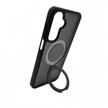 Evelatus Samsung Galaxy A17 4G / A17 5G Shield Case ar MagSafe un statīva gredzenu, matti melns