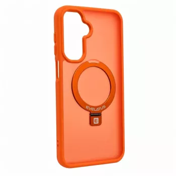 Evelatus Samsung Galaxy A17 4G / A17 5G aizsargmaciņa ar MagSafe un statīvu, matēts gredzens, oranža