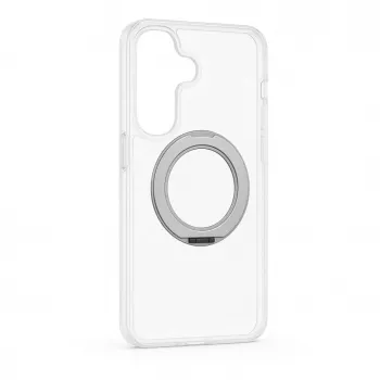 Evelatus Samsung Galaxy A37 / A36 hibrīda maciņš ar MagSafe PC+TPU 360 metāla statīvu, caurspīdīgs