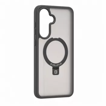 Evelatus Samsung Galaxy A37 / A36 aizsargmaciņš ar MagSafe un statīvu, matēts gredzens, dūmu pelēks
