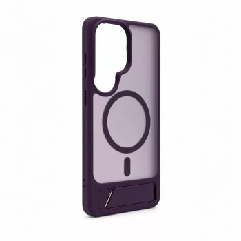 Evelatus Samsung Galaxy S26 Ultra gumēts MacSafe maciņš ar statīvu – violets