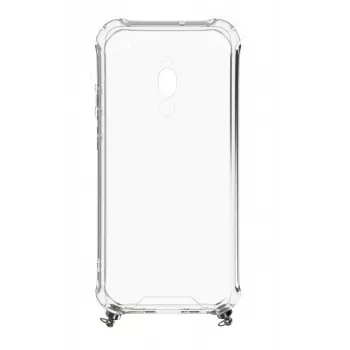 Evelatus Xiaomi Redmi 8 Silikona caurspīdīgs ar kakla siksniņu TPU Strap Sudrabs
