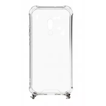 Evelatus Xiaomi Redmi 8 Silicone Caurspīdīgs ar Kaklasiksnas TPU Siksnu Space Gray