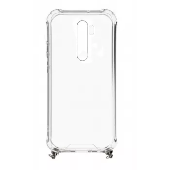 Evelatus Xiaomi Redmi Note 8 Pro Silicone Caurspīdīgs Maciņš ar Kaklasiksnas TPU Siksniņu Sudraba