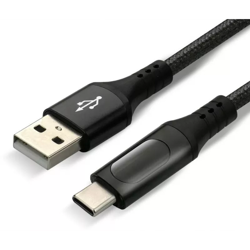 everActive CBB-1CBL USB-A uz USB-C pīts kabelis ar LCD jaudas displeju, 1m, 3A, melns