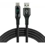 everActive CBB-1CBL USB-A uz USB-C pīts kabelis ar LCD jaudas displeju, 1m, 3A, melns