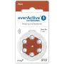 everActive ULTRASONIC 312 dzirdes aparāta baterijas (PR41, cinka-gaisa, 1.45V, 170mAh, bez dzīvsudraba, 6 gab. blisteris)