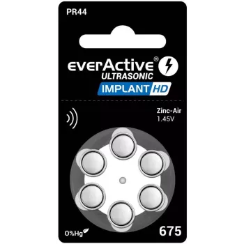 everActive ULTRASONIC IMPLANT HD 675 / PR44 dzirdes aparātu baterijas, 6 gab.