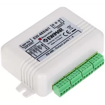 EWIMAR RS-485 kopnes sadalītājs ar optisko izolāciju, 1 ieeja 4 izejas, DIN sliedei, 12-48V DC