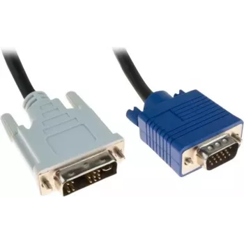 Exertis Connect DVI-A vītņu uz VGA vītņu adaptera kabelis, Single Link, 10 m, melns, ar skrūvēm 127731