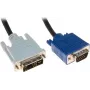 Exertis Connect DVI-A vītņu uz VGA vītņu adaptera kabelis, Single Link, 10 m, melns, ar skrūvēm 127731